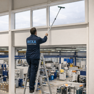 Glasreinigung in der Produktionsstätte