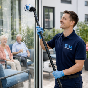 Glas Grundreinigung durch die Firma Rexa GmbH in einem Seniorenheim