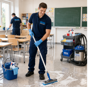 Grundreinigung in einer Schule